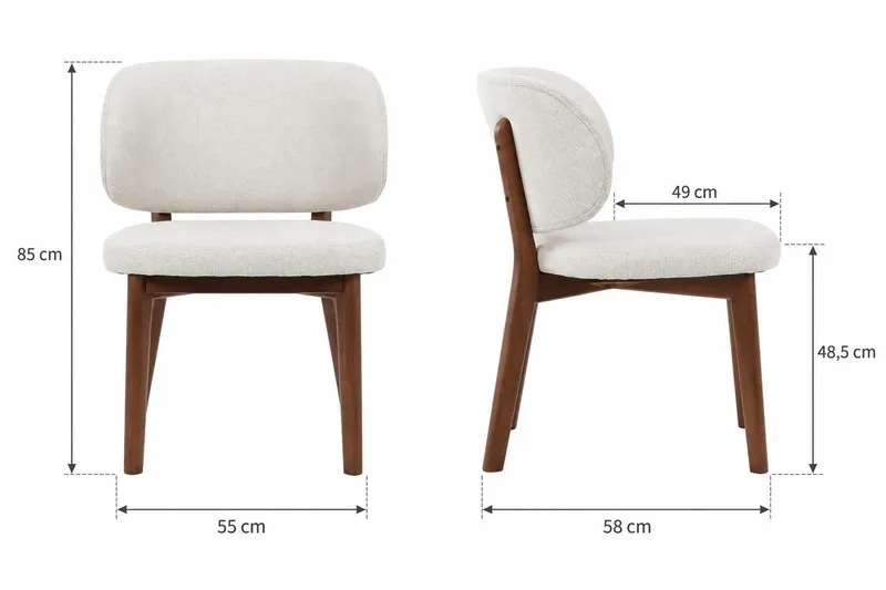 Noira Rektangulär Matgrupp 220 cm – Matbord med 6 Eira Matstolar i Trä med Valnötsutseende - Brun - Products - Möbler - Bord & matgrupp - Matgrupp