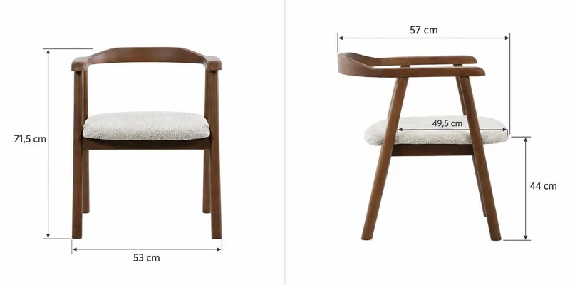 Noira Rektangulär Matgrupp 220 cm – Matbord med 6 Jolie Matstolar i Trä med Valnötsutseende - Brun - Products - Möbler - Bord & matgrupp - Matgrupp