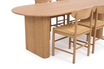 Noira Rektangulär Matgrupp 220 cm – Matbord med 6 Malte Matstolar i Trä med Ekutseende - Natur - Products - Möbler - Bord & matgrupp - Matgrupp