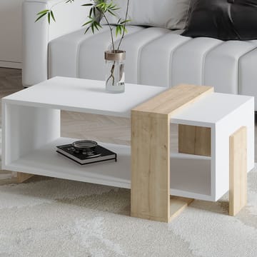 Norell Soffbord 90x40x49 cm - Vit och Sapphire Oak - Products - Möbler - Bord & matgrupp - Soffbord