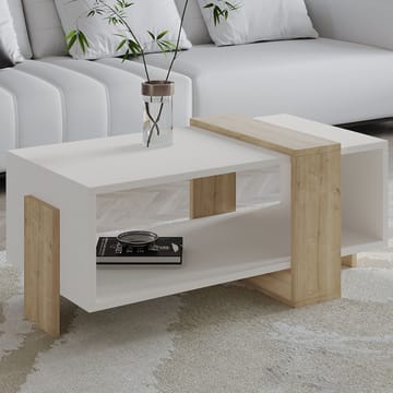Norell Soffbord 90x40x49 cm - Vit och Sapphire Oak - Products - Möbler - Bord & matgrupp - Soffbord