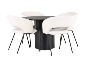 Olivia Matgrupp 110 cm Rund med 4 Day Stolar - Svart - Products - Möbler - Bord & matgrupp - Matgrupp