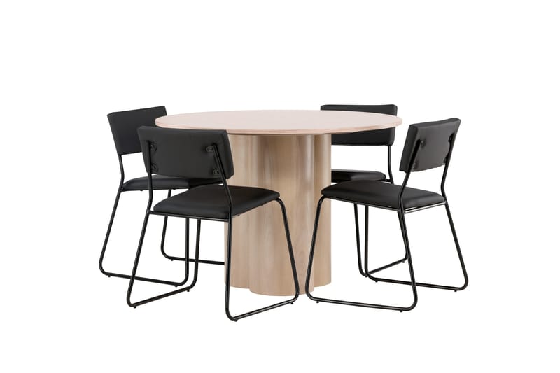 Olivia Matgrupp 110 cm Rund med 4 Kenth Stolar - Svart - Products - Möbler - Bord & matgrupp - Matgrupp
