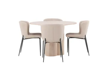 Olivia Matgrupp 110 cm Rund med 4 Modesto stolar - Whitewash - Products - Möbler - Bord & matgrupp - Matgrupp