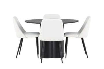 Olivia Matgrupp 110 cm Rund med 4 Night Stolar - Svart - Products - Möbler - Bord & matgrupp - Matgrupp