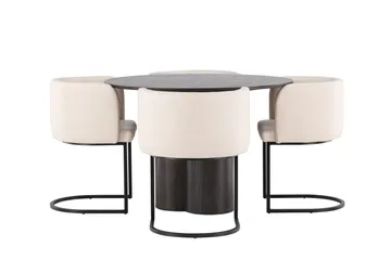 Olivia Matgrupp 110 cm Rund med 4 Simrishamn stolar - Beige - Products - Möbler - Bord & matgrupp - Matgrupp
