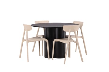 Olivia Matgrupp 110 cm Rund med 4 Ursholmen Stolar - Beige - Products - Möbler - Bord & matgrupp - Matgrupp