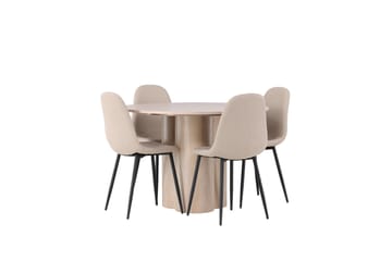 Olivia Matgrupp 110 cm Rund med 4 Polar stolar - Whitewash - Products - Möbler - Bord & matgrupp - Matgrupp