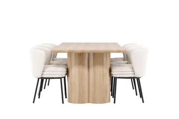 Olivia Matgrupp 210 cm Rektangulär med 6 Agnes stolar - Whitewash/Vit - Products - Möbler - Bord & matgrupp - Matgrupp