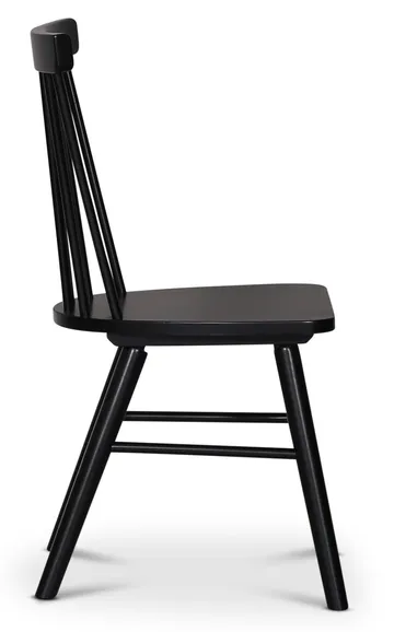 Omni matgrupp, runt matbord Ø130 cm inkl 4 st Orust svarta pinnstolar - Svartbetsad ek - Svartbetsad ek - Products - Möbler - Bord & matgrupp - Matgrupp