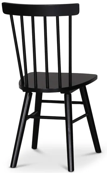 Omni matgrupp, runt matbord Ø130 cm inkl 4 st Orust svarta pinnstolar - Svartbetsad ek - Svartbetsad ek - Products - Möbler - Bord & matgrupp - Matgrupp