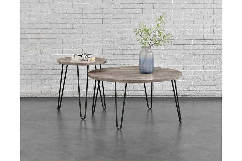 Owen Soffbord 90 cm Ovalt Runt Grå/Svart - Dorel Home - Products - Möbler - Bord & matgrupp - Soffbord