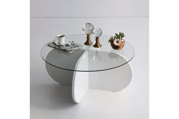 Pakalni Soffbord 75x35x75 cm Runt - Vit - Products - Möbler - Bord & matgrupp - Soffbord