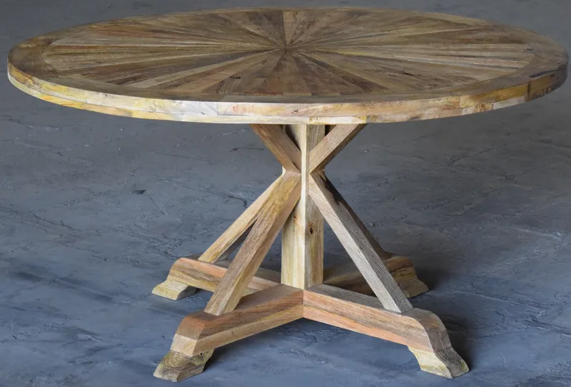 Palma runt matbord Ø140 cm - Återvunnet trä, Återvunnet trä (drivved)