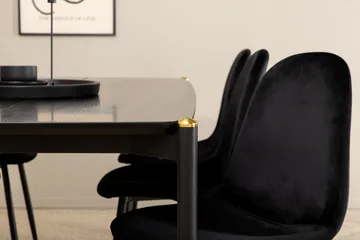 Pelle Matgrupp 190 cm inkl 6 Pontus Stolar - Svart - Products - Möbler - Bord & matgrupp - Matgrupp