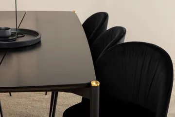 Pelle Matgrupp 190 cm Rektangulär med 6 Wrinkles stolar - Svart - Products - Möbler - Bord & matgrupp - Matgrupp