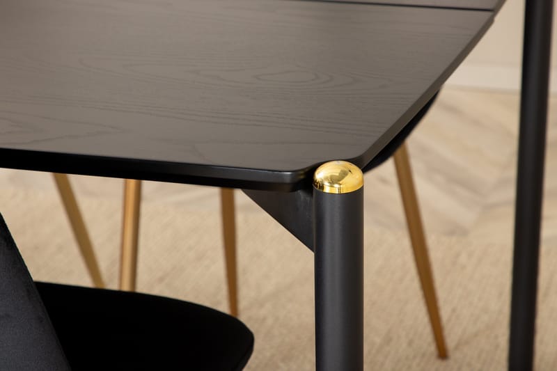 Pelle Matgrupp 190 cm Rektangulär med 6 Polar stolar - Svart/Guld - Products - Möbler - Bord & matgrupp - Matgrupp