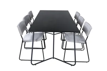 Petra Matgrupp 190 cm Rektangulär med 6 Kenth stolar - Svart - Products - Möbler - Bord & matgrupp - Matgrupp