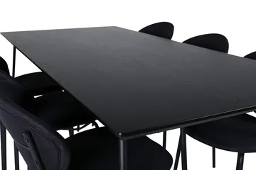 Petra Matgrupp 190 cm Rektangulär med 6 Vault stolar - Svart - Products - Möbler - Bord & matgrupp - Matgrupp