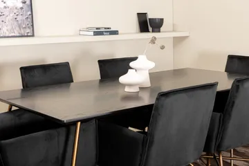 Petra Matgrupp 190 cm Rektangulär med 6 Petra stolar - Svart - Products - Möbler - Bord & matgrupp - Matgrupp