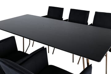 Petra Matgrupp 190 cm Rektangulär med 6 Petra stolar - Svart - Products - Möbler - Bord & matgrupp - Matgrupp