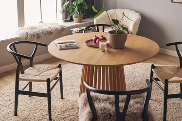 Peyra Matbord 120  cm Runt Ek - Natur - Products - Möbler - Bord & matgrupp - Matbord & köksbord