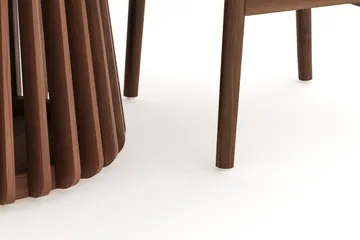 Peyra Matgrupp 120 cm Rund med 4 Dastoori Matstol - 2220070-4,1893317-1 - Valnöt / Brun / Beige - Products - Möbler - Bord & matgrupp - Matgrupp