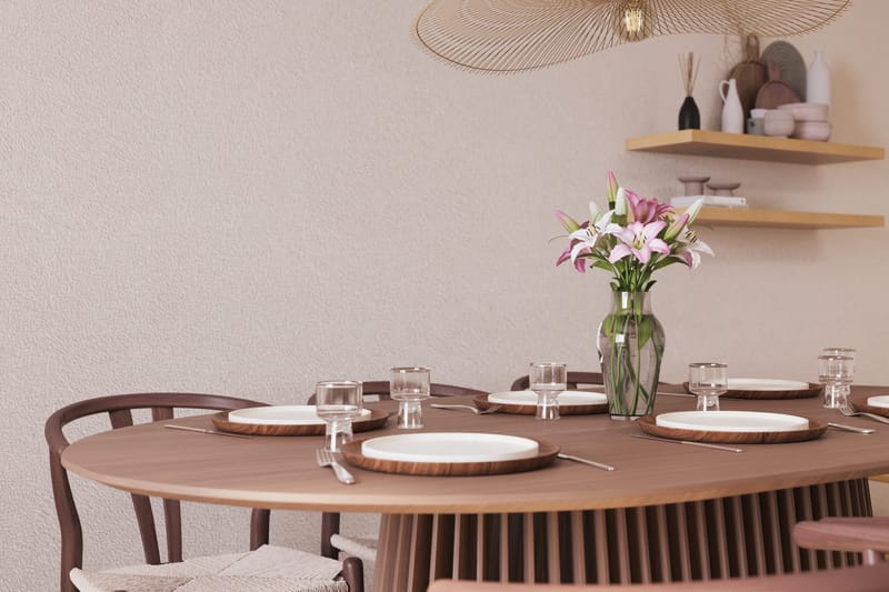 Peyra Matgrupp 200 cm Ovalt med 6 Dastoori Matstolar - Valnöt - Products - Möbler - Bord & matgrupp - Matgrupp