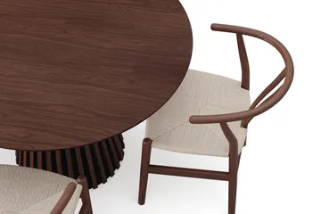 Peyra Matgrupp runt 110 cm Valnöt med 4 Dastoori Matstolar - Valnöt - Products - Möbler - Bord & matgrupp - Matgrupp
