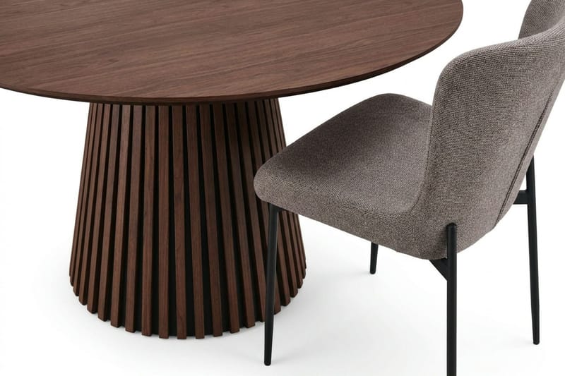 Peyra Matgrupp runt 130 cm Valnöt med 6 Elsie Matstolar - Valnöt - Products - Möbler - Bord & matgrupp - Matgrupp