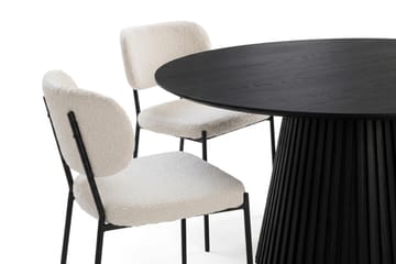 Peyra Matgrupp runt 180 cm Svart med 8 Gemmiano Matstolar - Svartlaserad ek - Products - Möbler - Bord & matgrupp - Matgrupp