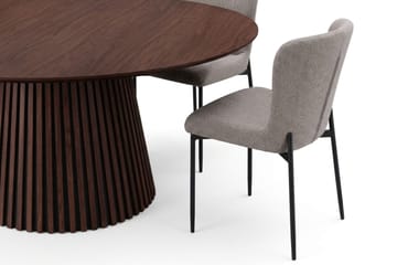 Peyra Matgrupp runt 180 cm Valnöt med 8 Elsie Matstolar - Valnöt - Products - Möbler - Bord & matgrupp - Matgrupp