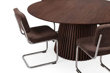 Peyra Matgrupp runt 180 cm Valnöt med 8 Milva Matstolar - Valnöt - Products - Möbler - Bord & matgrupp - Matgrupp