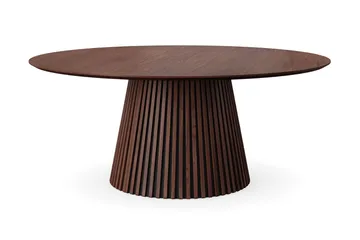 Peyra Rund Matgrupp 180 cm – Matbord med 8 Filip Matstolar i Trä med Valnötsutseende - Brun & Taupe - Products - Möbler - Bord & matgrupp - Matgrupp