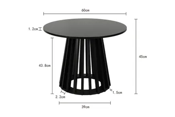 Peyra Soffbord Runt 60 cm Fanér - Svart - Products - Möbler - Bord & matgrupp - Soffbord