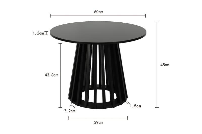 Peyra Soffbord Runt 60 cm Fanér - Svartlaserad ek - Products - Möbler - Bord & matgrupp - Soffbord