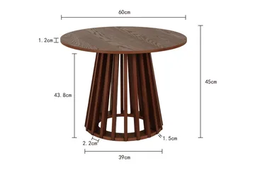 Peyra Soffbord Runt 60 cm Fanér - Valnöt - Products - Möbler - Bord & matgrupp - Soffbord