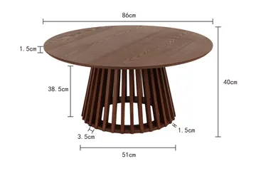 Peyra Soffbord Runt 86 cm Fanér - Valnöt - Products - Möbler - Bord & matgrupp - Soffbord