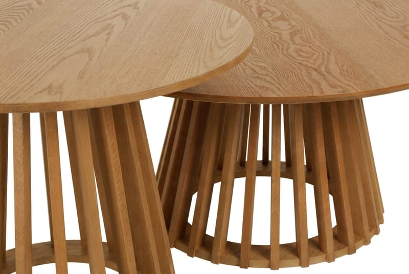 Peyra Soffbord Satsbord Runt 86/60 cm Fanér - Ek - Products - Möbler - Bord & matgrupp - Soffbord