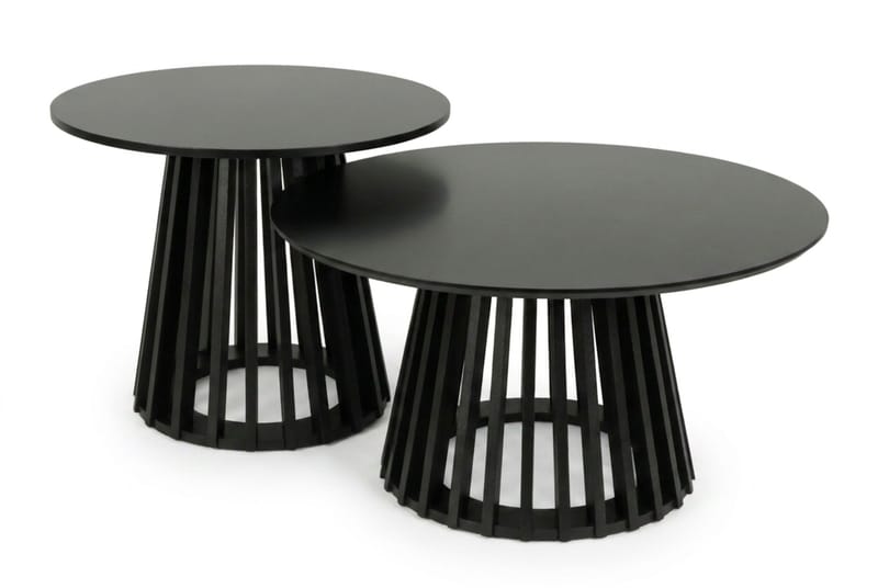 Peyra Soffbord Satsbord Runt 86/60 cm Fanér - Svart - Products - Möbler - Bord & matgrupp - Soffbord