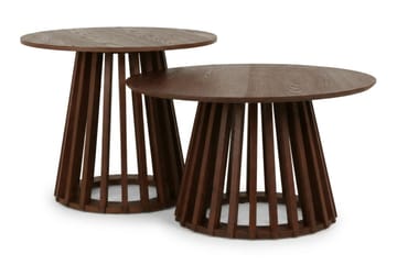 Peyra Soffbord Satsbord Runt 86/60 cm Fanér - Valnöt - Products - Möbler - Bord & matgrupp - Soffbord
