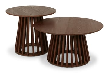 Peyra Soffbord Satsbord Runt 86/60 cm Fanér - Valnöt - Products - Möbler - Bord & matgrupp - Soffbord
