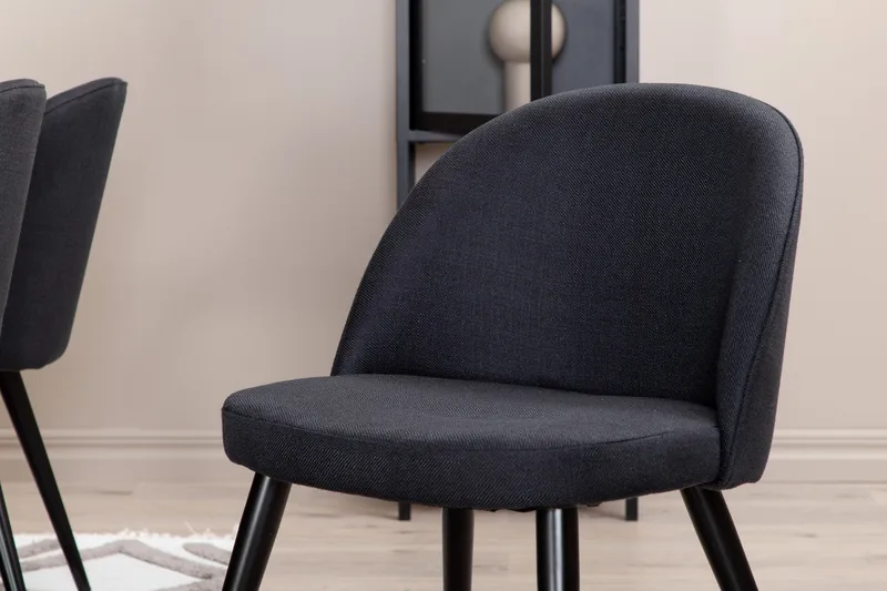 Piazza Matgrupp 180 cm Rektangulär med 6 Velvet stolar - Svart - Products - Möbler - Bord & matgrupp - Matgrupp