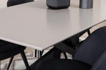 Piazza Matgrupp 180 cm Rektangulär med 6 Velvet stolar - Svart - Products - Möbler - Bord & matgrupp - Matgrupp