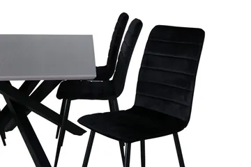 Piazza Matgrupp 180 cm Rektangulär med 6 Windu stolar - Svart - Products - Möbler - Bord & matgrupp - Matgrupp