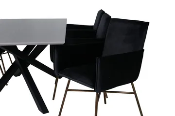 Piazza Matgrupp 180 cm Rektangulär med 6 Petra stolar - Svart - Products - Möbler - Bord & matgrupp - Matgrupp