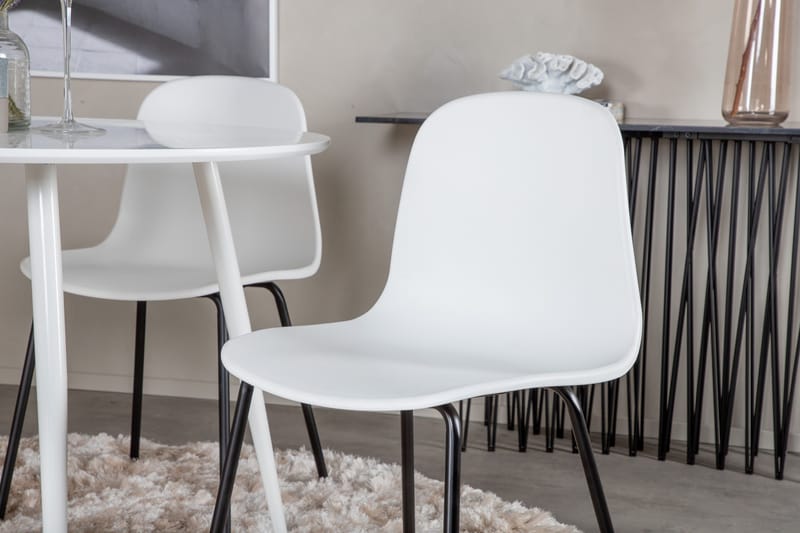 Plaza Matgrupp 100 cm Rund med 4 Arctic stolar - Svart - Products - Möbler - Bord & matgrupp - Matgrupp