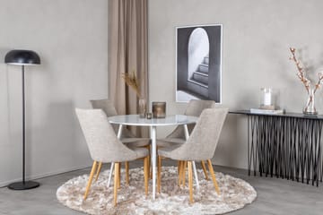 Plaza Matgrupp 100 cm Rund med 4 Leone stolar - Ljusgrå - Products - Möbler - Bord & matgrupp - Matgrupp