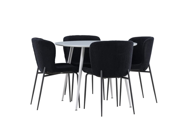 Plaza Matgrupp 100 cm Rund med 4 Modesto stolar - Grå/Svart - Products - Möbler - Bord & matgrupp - Matgrupp