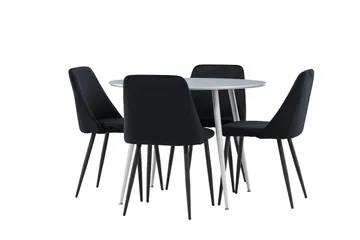 Plaza Matgrupp 100 cm Rund med 4 Night stolar - Grå/Svart - Products - Möbler - Bord & matgrupp - Matgrupp